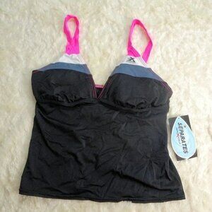 ZeroXposur Barbie/Black Tankini w/Padded Bra Sz 8
